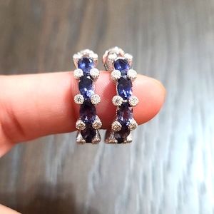 New Judith Ripka 925 SS Iolite Earrings
